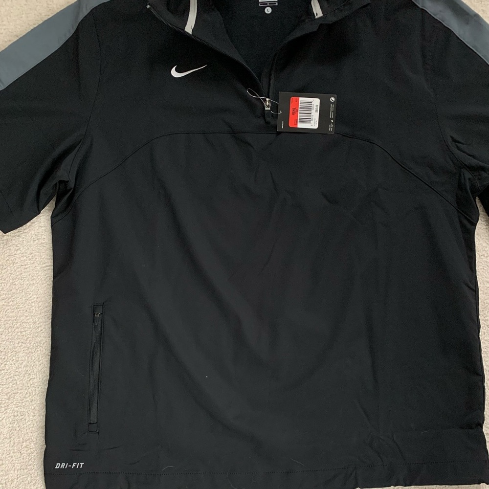NWT Nike Black Dri-Fit Short Sleeve Quarter Zip